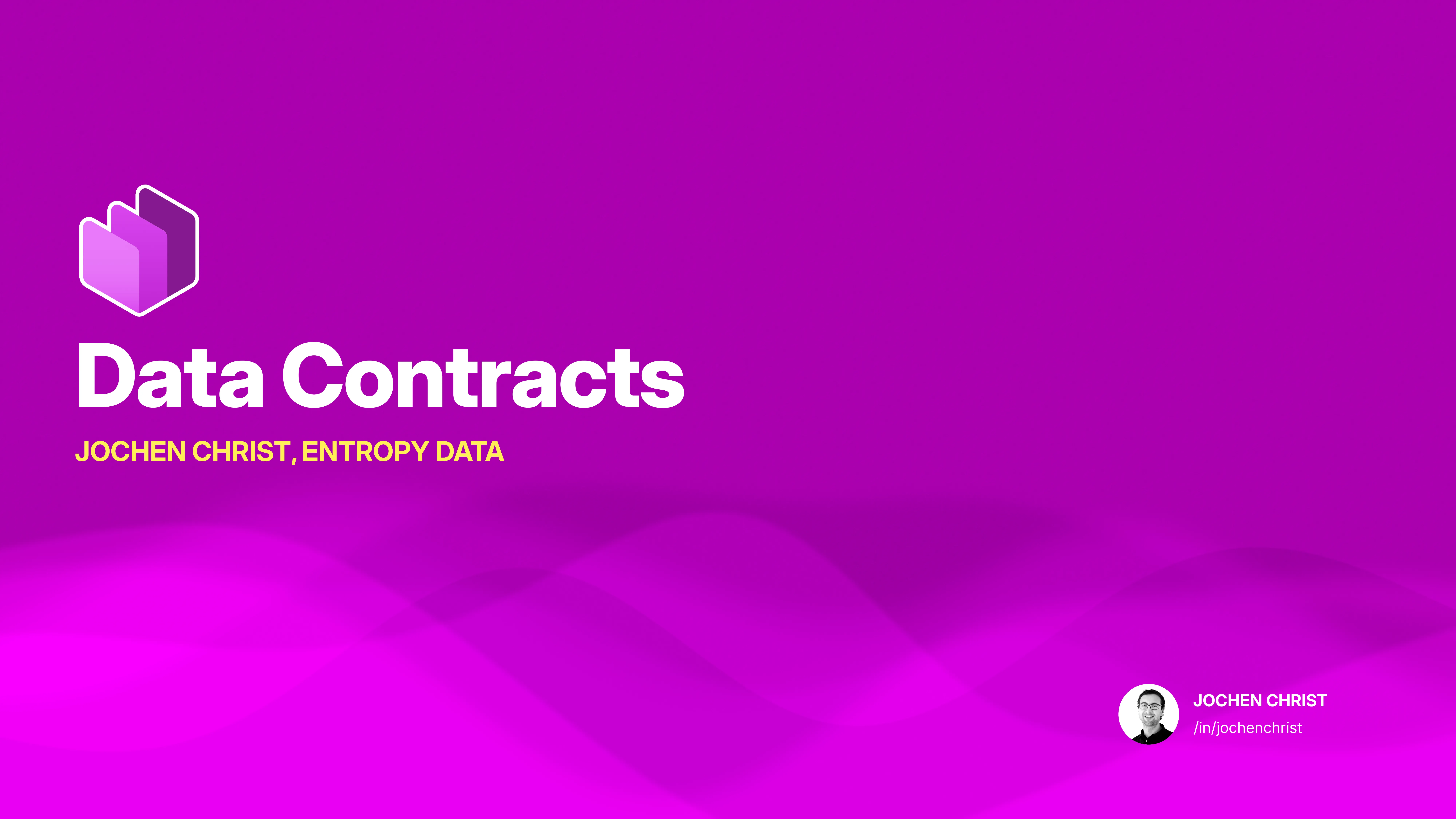 Data Contracts talk title slide