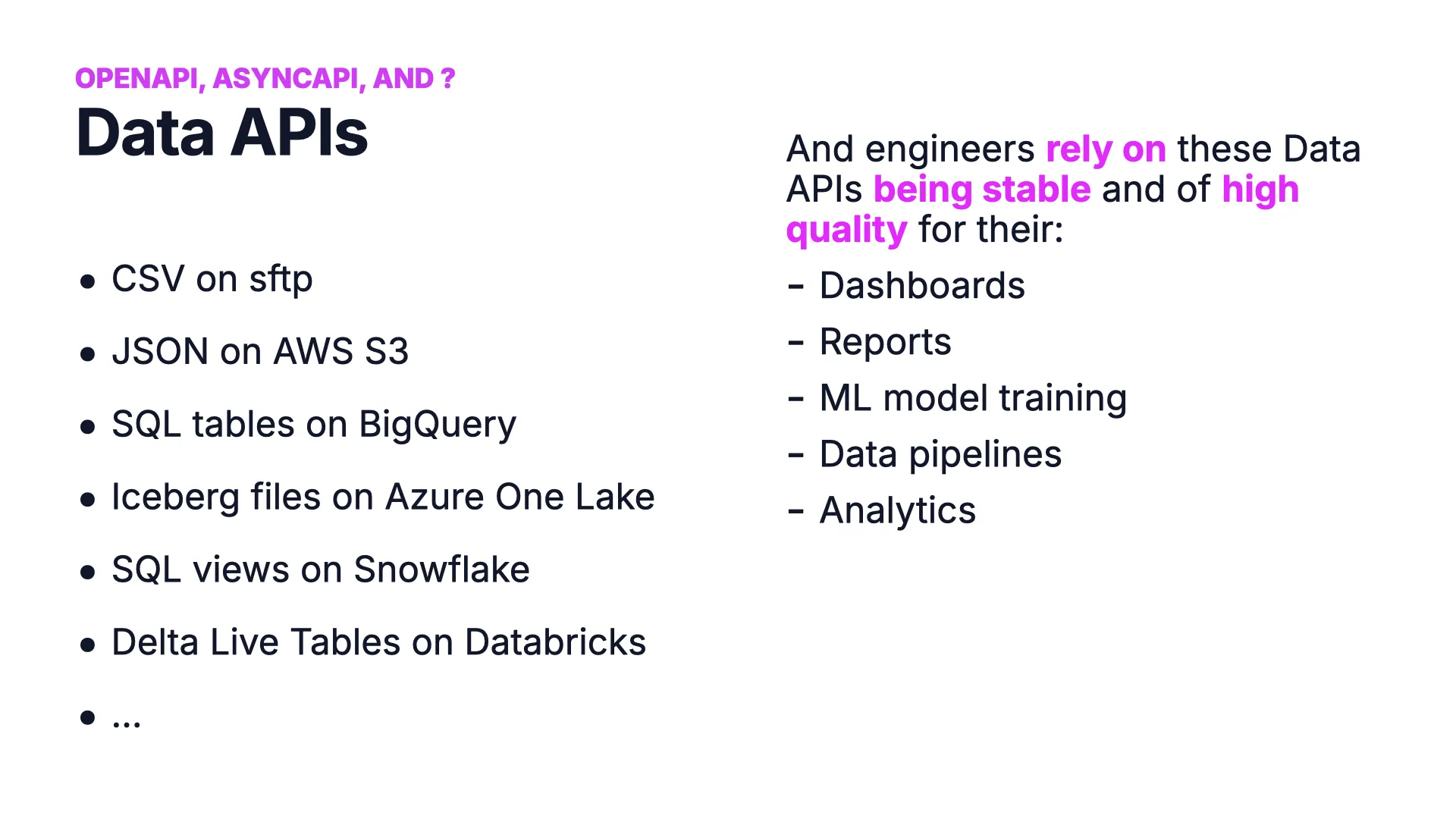 Slide 11: Data APIs