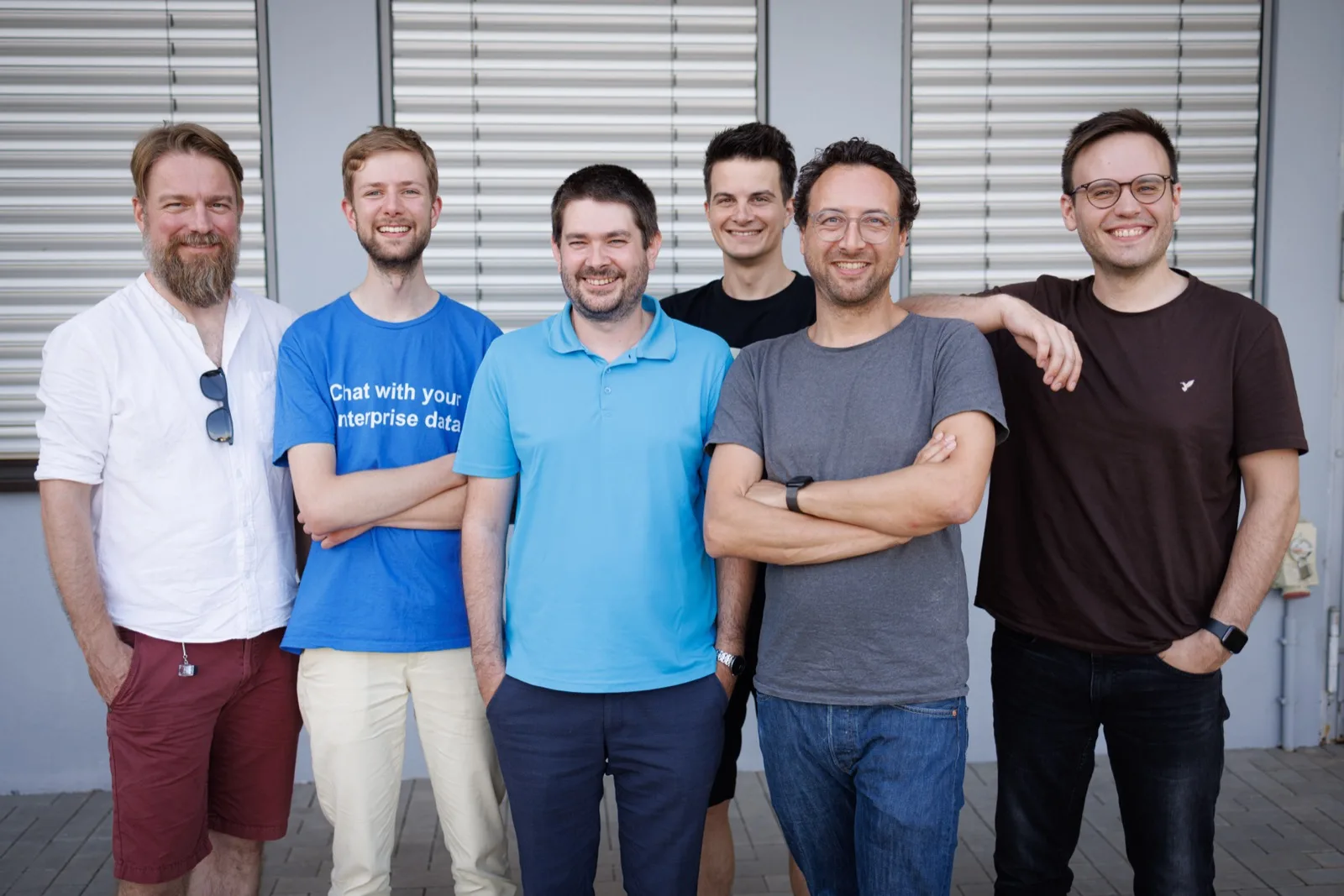 The Entropy Data team standing together at their team days in Ansbach